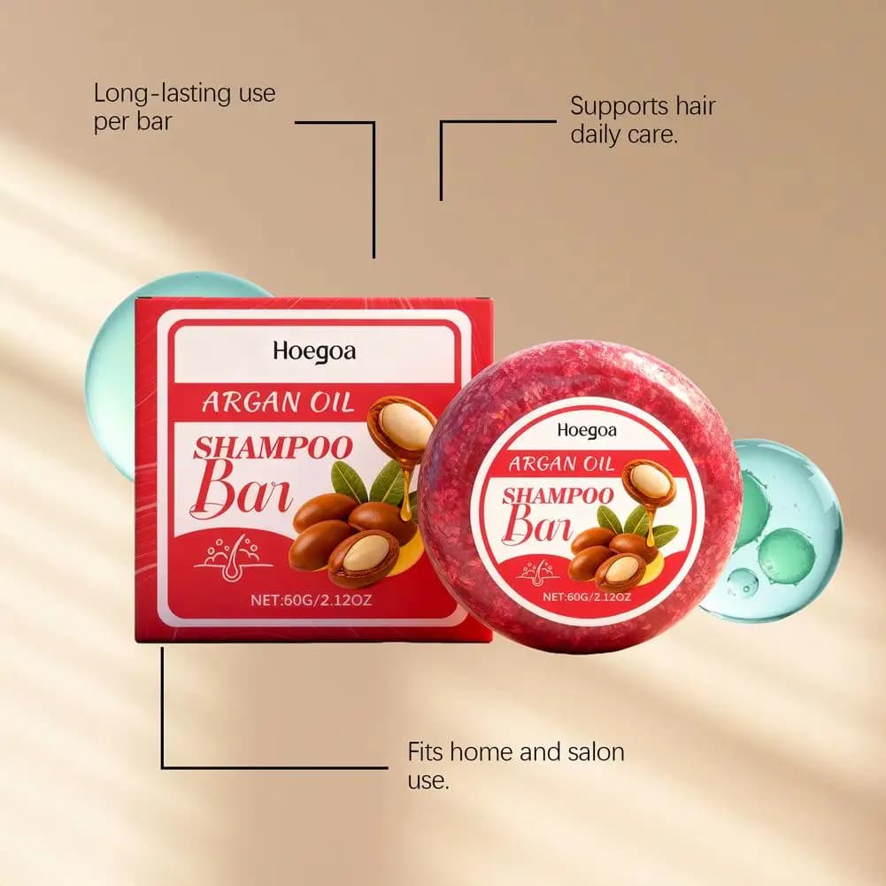 Barre de shampoing solide pour tous types de cheveux, huile de ricin, beurre de karité, hydratant, contrôle des frisottis, réparation des pointes fourchues, soins capillaires, 60g