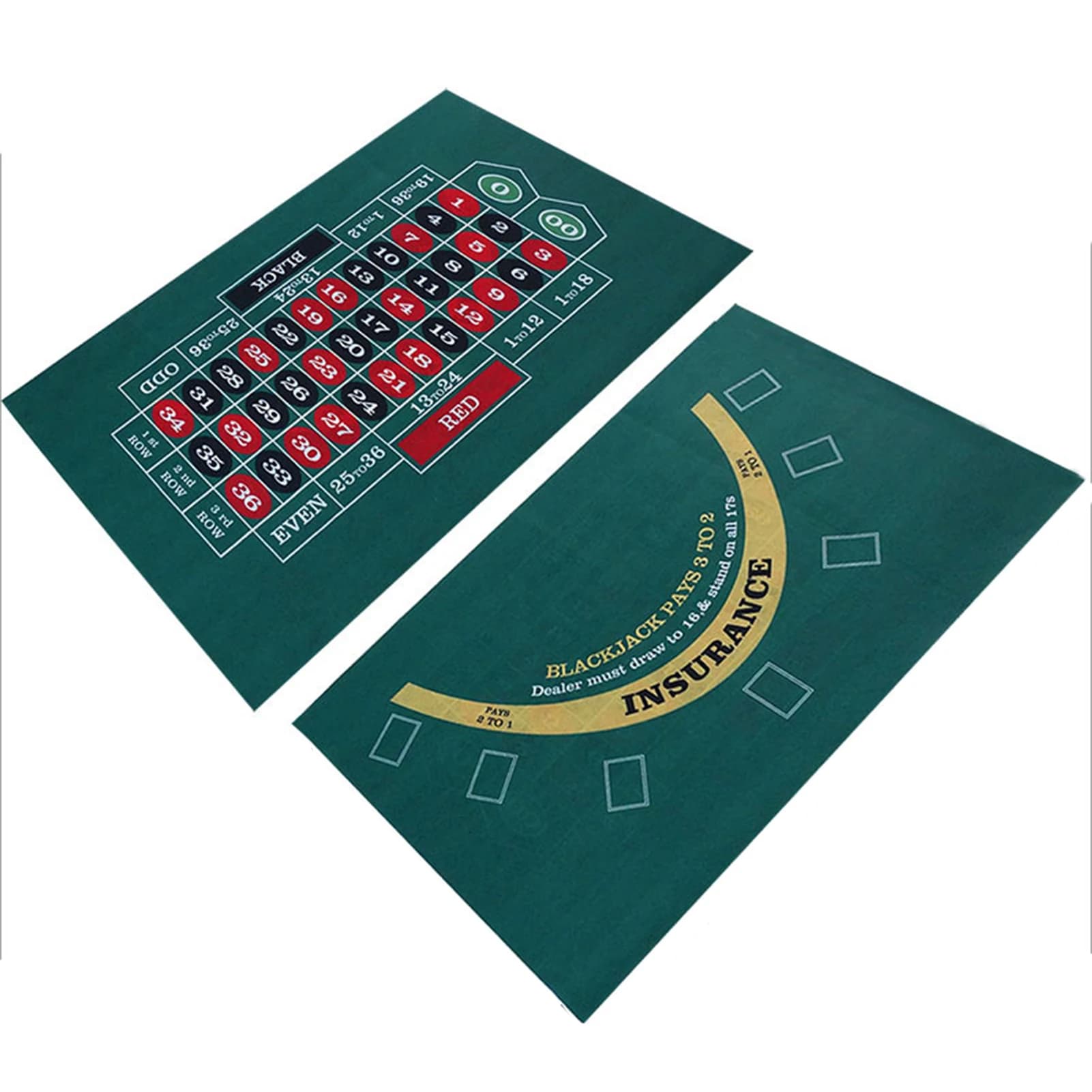 Polymère de jeu de poker double face, feutre de casino, Roll-up Craps, Blackjack, Roulette de casino, Brittop, Bar Party Board Game