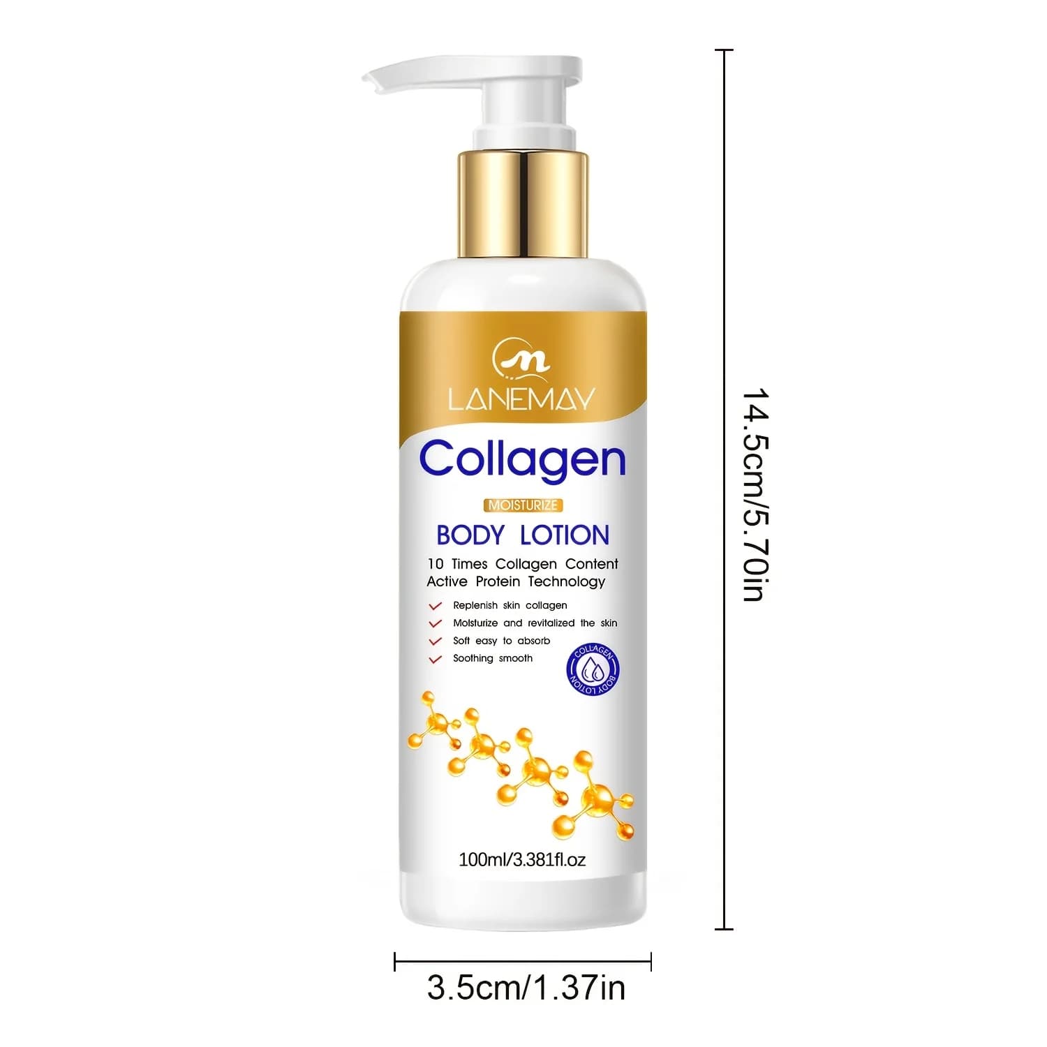 Lotion pour le corps hydratante au collagène – Peau sèche et déshydratée hydratante, légère et non grasse pour la peau