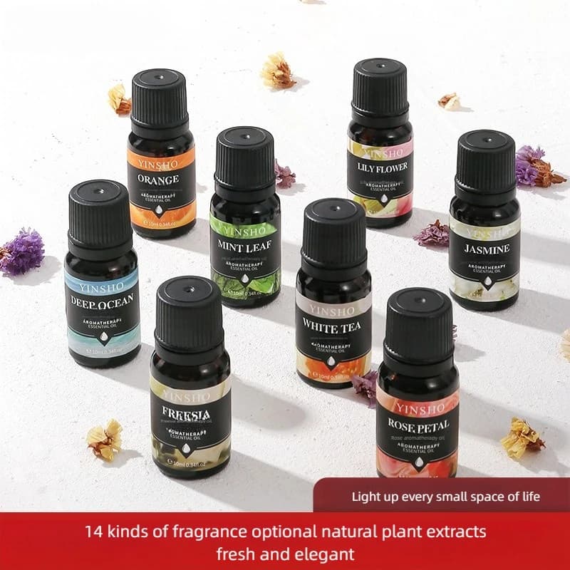 17 saveurs 10ml huiles essentielles pour diffuseur d'arôme humidificateur d'air maison soluble dans l'eau lavande Rose Eucalyptus blanc pêche Oolong