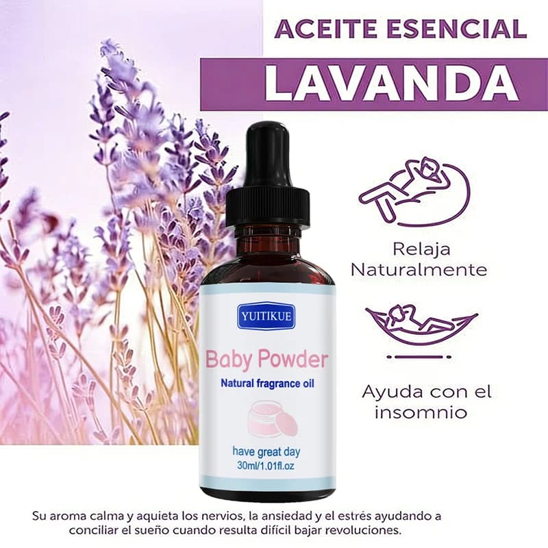 Poudre pour bébé YUITIKUE, huile parfumée naturelle | Parfum Frais et Doux | Pour l'aromathérapie quotidienne et les soins de la peau 30ml