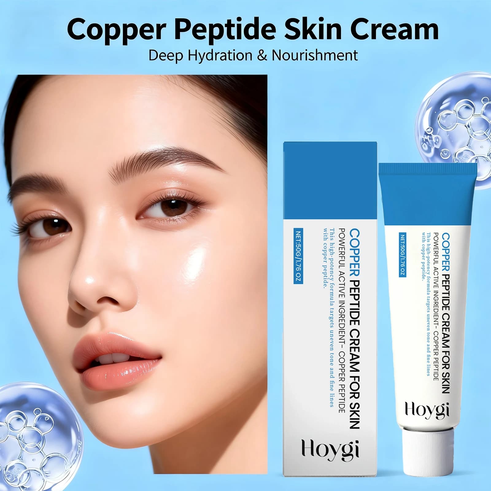 Crème au cuivre et aux peptides pour le visage : réparation de la barrière cutanée