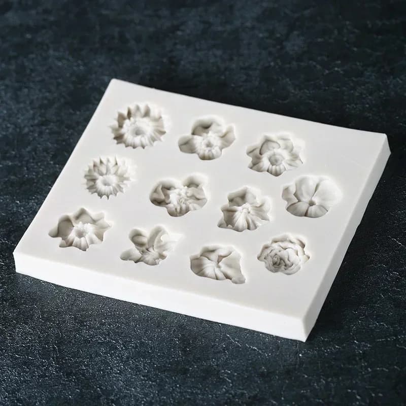 Mini moules créatifs mignons en forme de fleurs de roses de tournesol, moule en Silicone pour gâteau, différentes combinaisons de fleurs, outils de moule à chocolat à faire soi-même