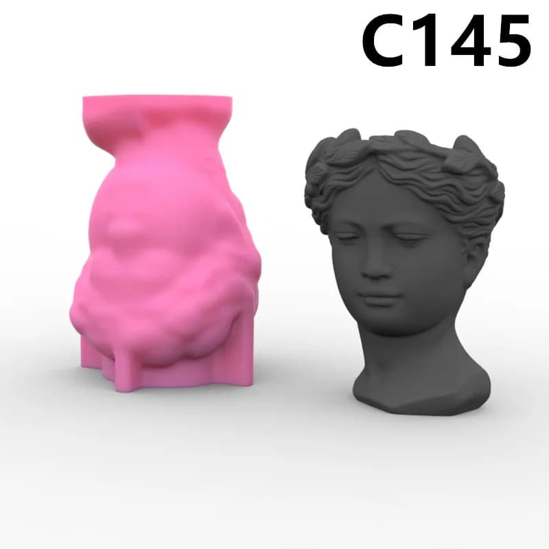 Moule en silicone pour pot de résine de statue de Vénus, moule en béton de vase de déesse grecque, plante succulente, pot de fleur, créateurs de moules