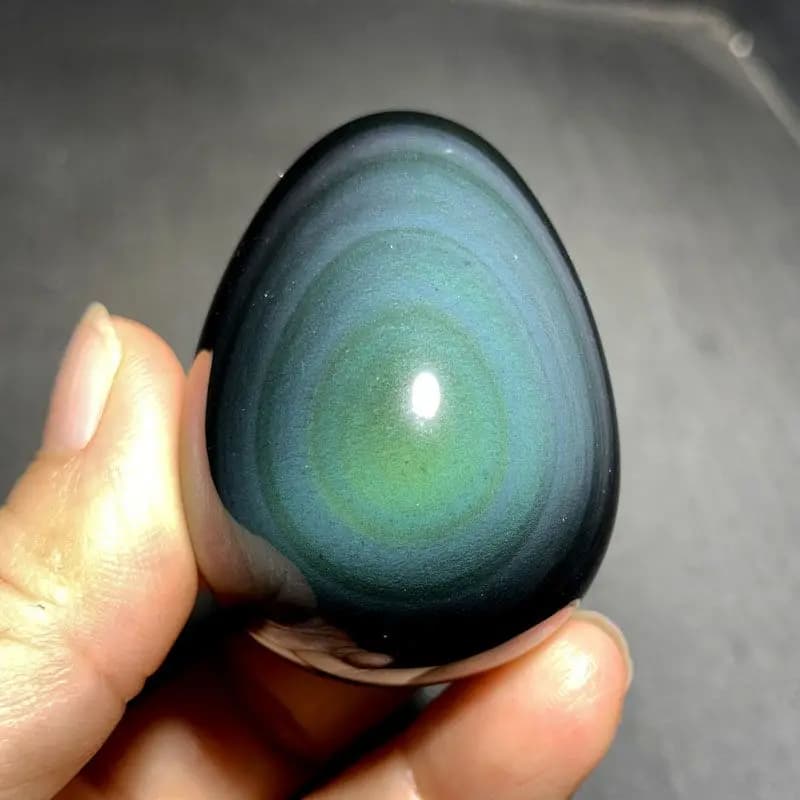 Pierres Précieuses en Obsidienne Noire Arc-en-ciel Naturelle, emoufs Feng Shui, Massage de Guérison pour la Décoration de la Maison, Charbon Reiki