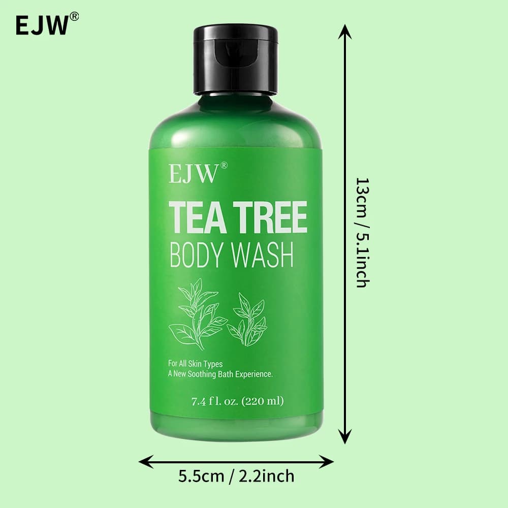 Gel Douche EJW Tea Tree Anti-Odeur, Élimination de l'Acné du Dos, Hydratation Longue Durée, Équilibre de la Barrière Cutanée, Nettoyant Corporel.