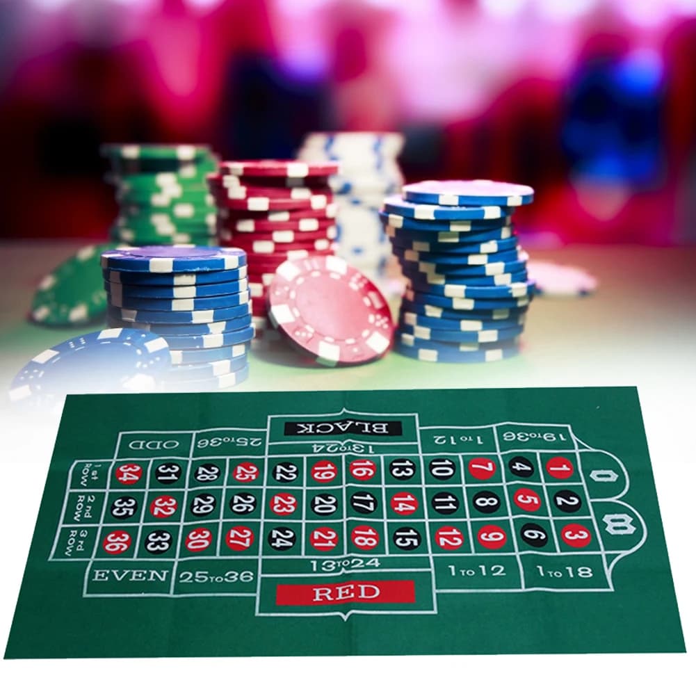 Polymère de jeu de poker double face, feutre de casino, Roll-up Craps, Blackjack, Roulette de casino, Brittop, Bar Party Board Game