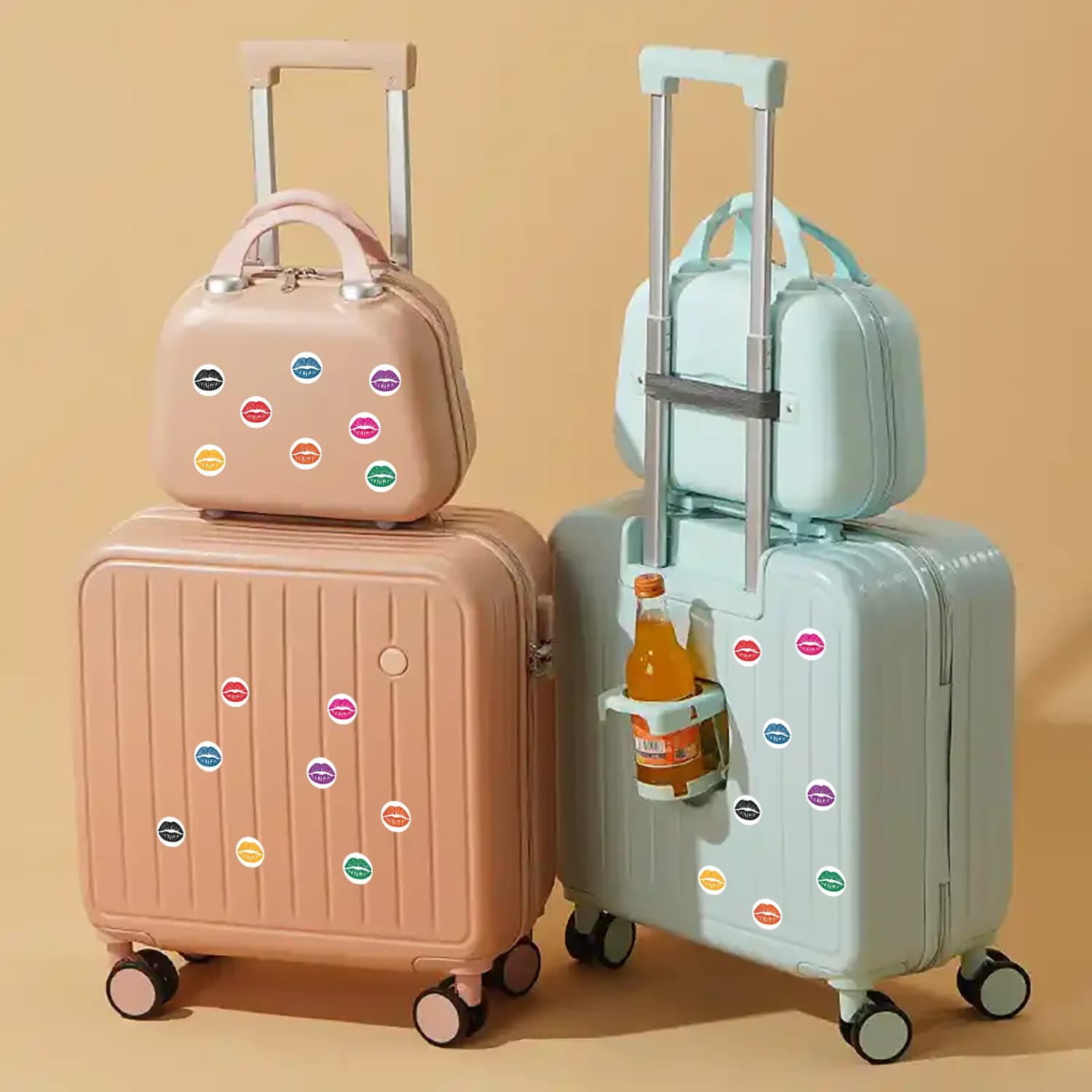 Rouleau d'autocollants Love Kiss, 8 couleurs, 2.5cm/1 pouces, décalcomanies, cadeaux d'ornement, adaptés à diverses emballages cadeaux, étiquettes de décoration pour la maison, 1 rouleau (500 pièces)