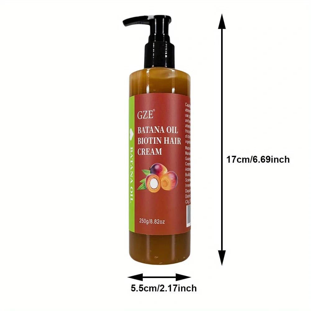 GZE – crème capillaire à l'huile de Batana, biotine, cheveux forts, Anti-rupture, réparation des pointes fourchues, soyeux pour cheveux secs, 2 paquets