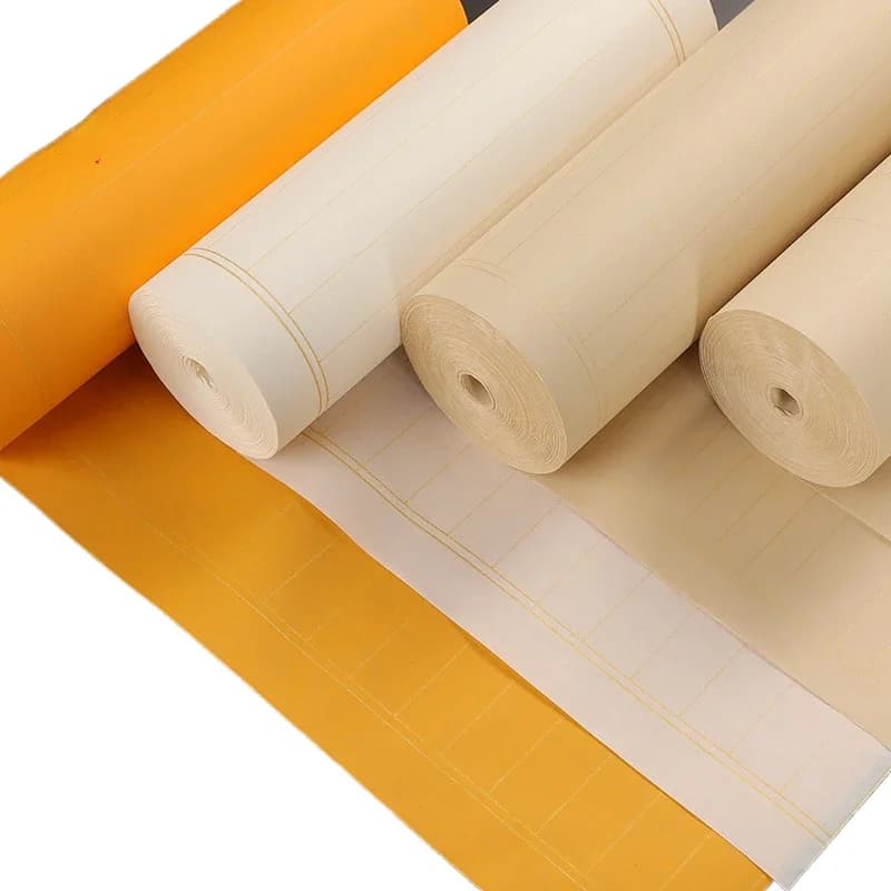 Papier de calligraphie carré roulant à grilles Xuan, papier de riz à moitié mûr, stylo pinceau pour débutants, pratique de l'écriture
