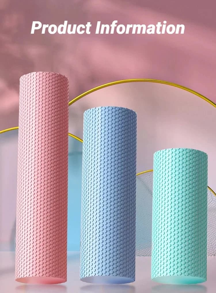 Rouleau de yoga hexagonal : Cylindre en mousse EVA (diamètre 9,5 cm, longueur 29,7 cm) pour le Pilates et les entraînements à domicile