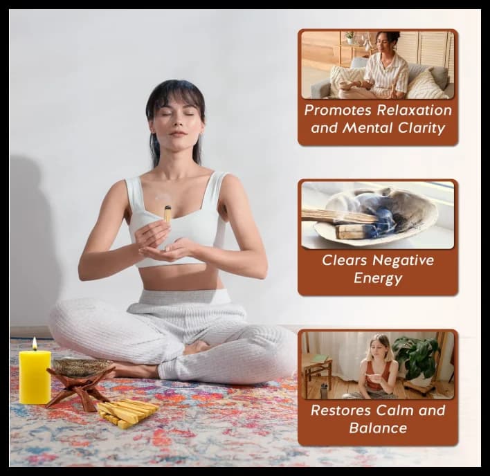 Palo Santo bâtons d'encens naturels à haut teneur en huile pour aromathérapie intérieure, méditation rafraîchissante pour la respiration, 10 pièces