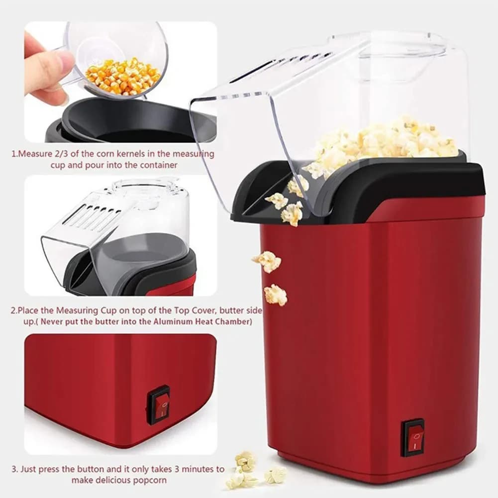 Machine à pop-corn à taux de pop-corn entièrement automatique, Mini Machine à pop-corn électrique à Air pour la cuisine domestique