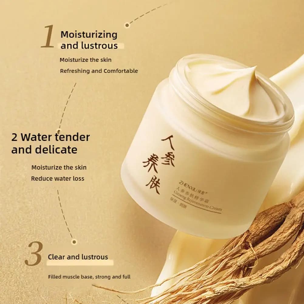 Crème Sérum au Ginseng pour le Visage – Soin Essentiel Éclaircissant, Hydratant et Anti-Rides