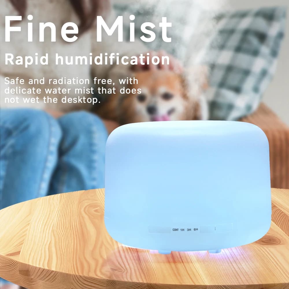 Humidificateur d'air diffuseur d'huile essentielle 500ML brumisateur à brume fraîche ultrasonique