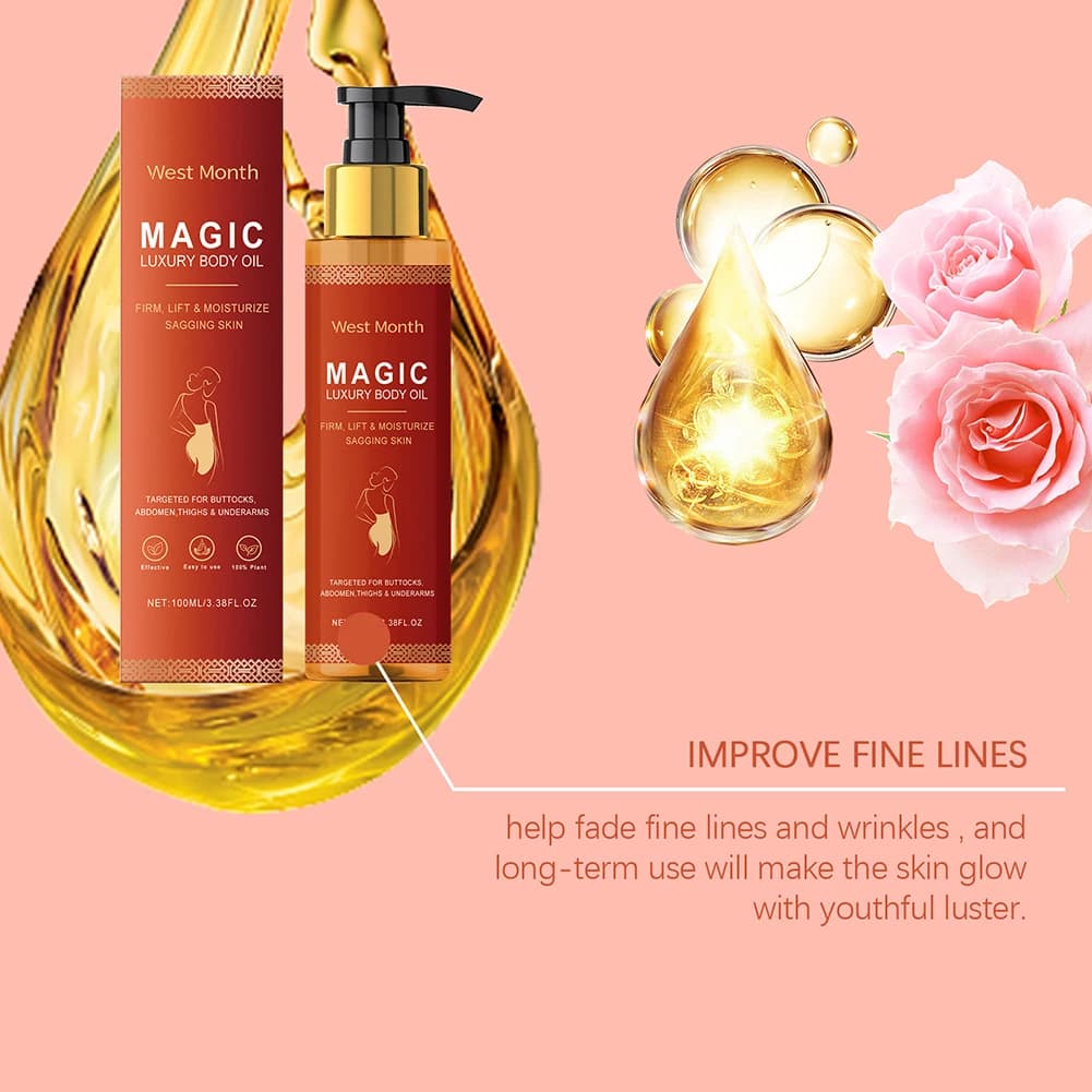 Huile raffermissante magique pour le corps, hydratante en profondeur, nourrissante pour peaux sèches, huile de massage après douche pour femmes, soin des bras et des jambes
