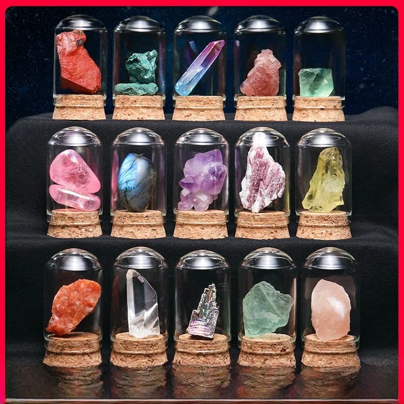 Échantillon de cristal naturel à exposition, forme géométrique, échantillon de roche d'agate, enseignement éducatif, style moderne et simple, décoration d'intérieur, cadeau