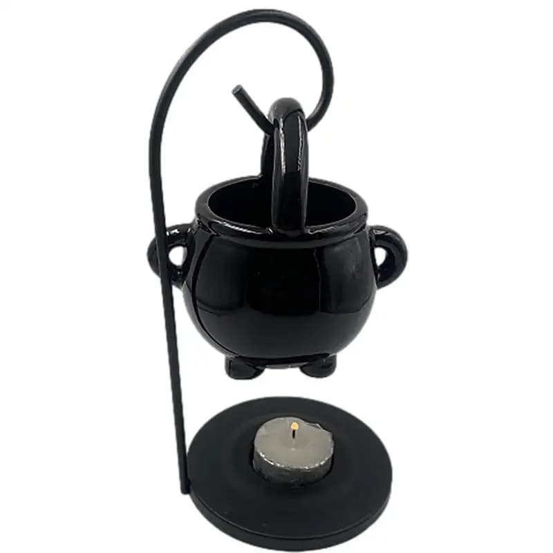 Chaudron suspendu brûleur de cire sorcière chaudron Pot bougeoir fournitures de sorcellerie huile essentielle encens arôme diffuseur décor à la maison