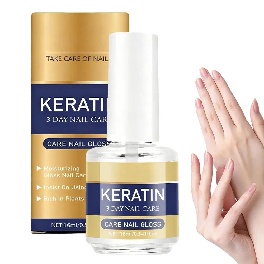 Huile de Soin des Ongles à la Kératine Hydratante pour Mains et Pieds, Essence Brillante Réparatrice, Épaississante, Nourrissante et Douce pour Ongles Secs, Fragiles et Fins