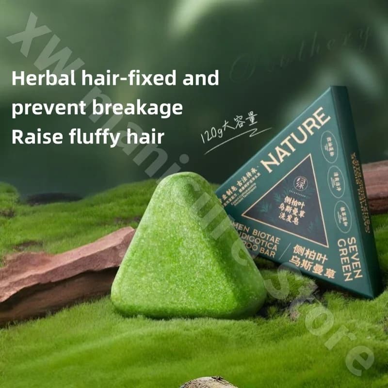 Shampoing Usman Orchidaceae à sept verts, nettoyant rafraîchissant, contrôle de l'huile, savon de réapprovisionnement Anti-démangeaison, savon doux fait à la main, 120g