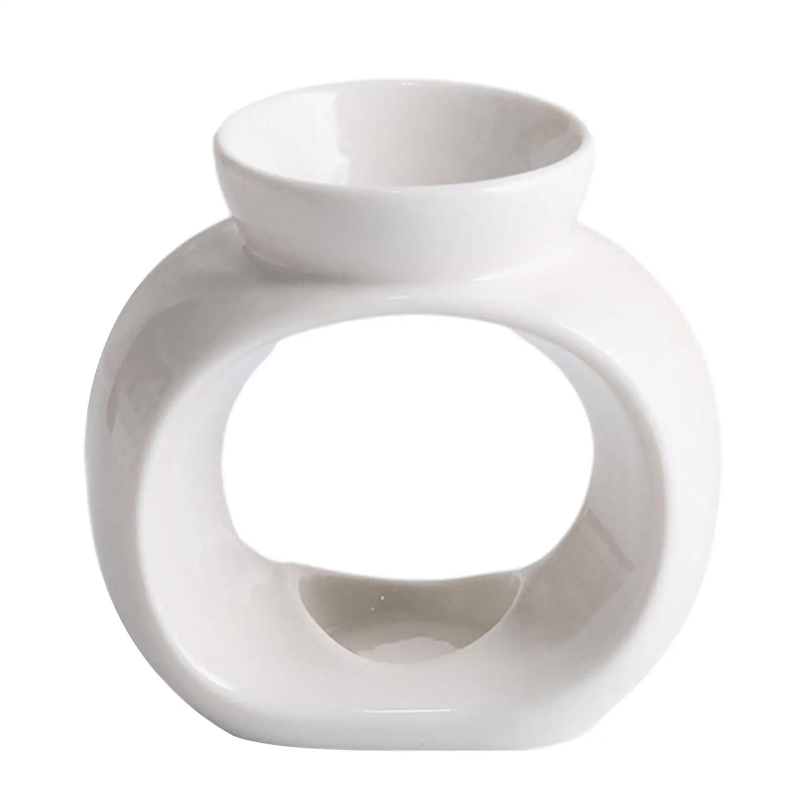 Brûleur d'Huiles Essentielles en Porcelaine, Encensoir Décoratif, Chauffe-sexuellement, Brûleur d'Arôme pour Jardin, Salon, Porche, Bureau