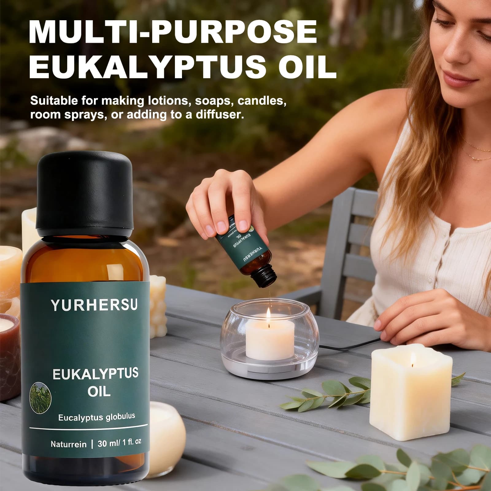 Huile d'eucalyptus naturelle 100% pure pour diffuseur