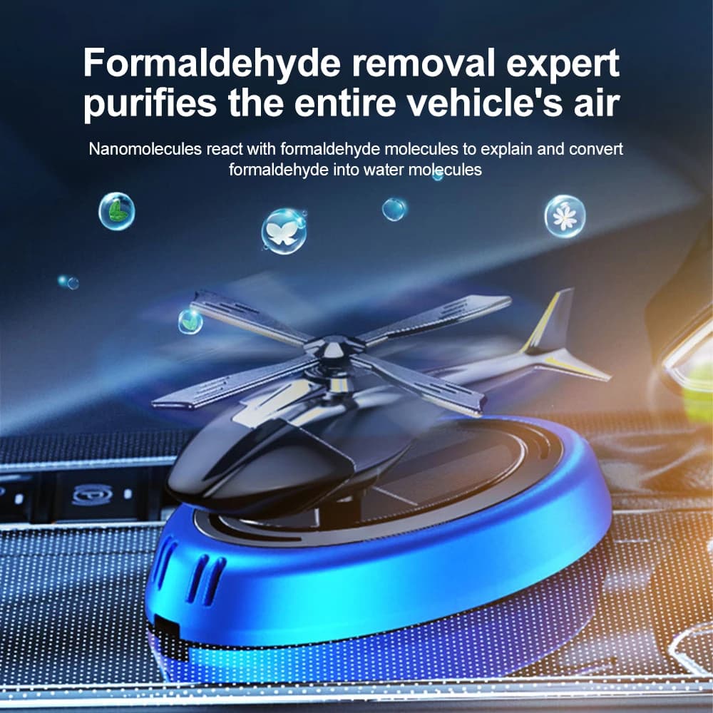 Parfum solaire désodorisant de voiture hélicoptère énergie solaire hélice rotative diffuseur d'arôme décoration intérieure automatique aromathérapie