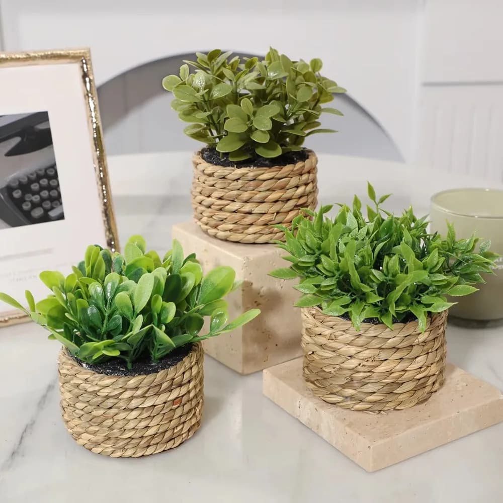 Plante artificielle verte en pot