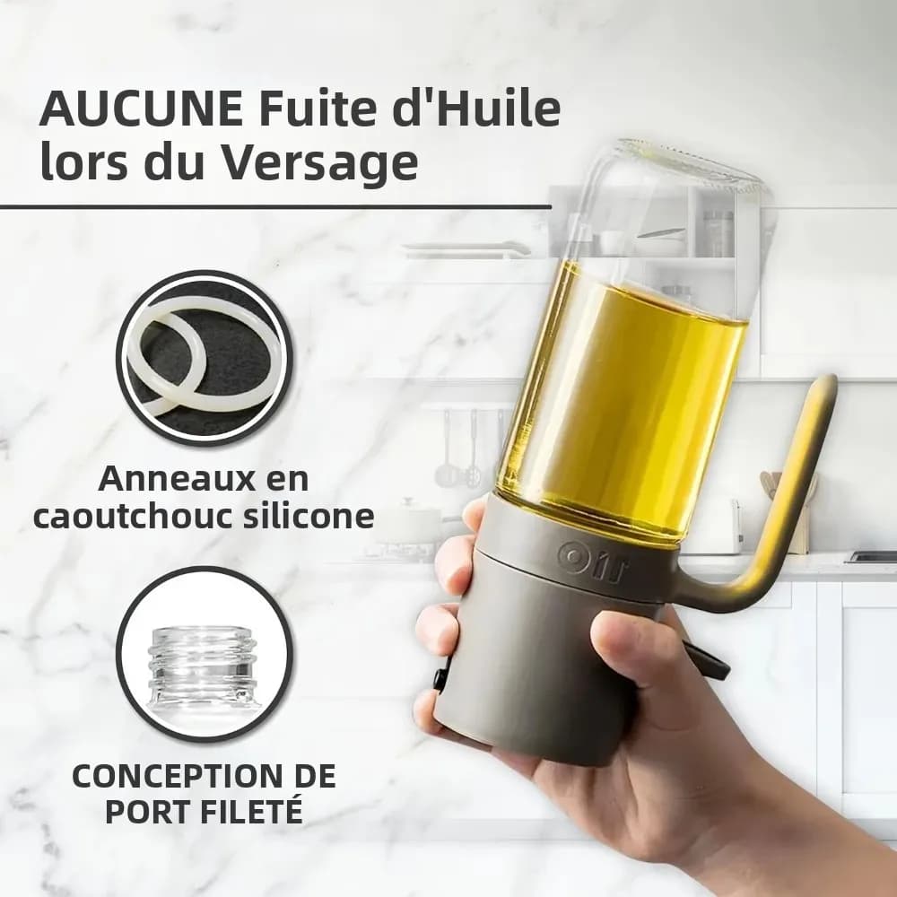 Pulvérisateur d'huile en verre pour friteuse à air – Distributeur d'huile d'olive 2-en-1, bouteille vaporisateur de cuisson à fine brume, pulvérisateur d'huile rechargeable anti-fuite