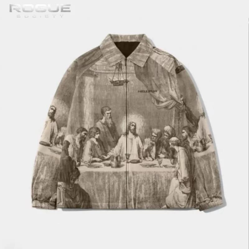 Nouvelles vestes décontractées fines à imprimé style peinture à l'huile pour homme