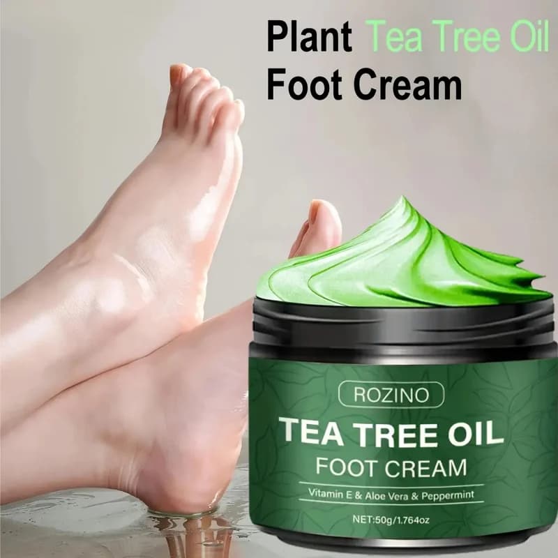 Crème pour les pieds à l'huile d'arbre à thé, hydratation intense, réparation des talons secs et craquelés, des callosités, adoucit les peaux mortes, soin des pieds