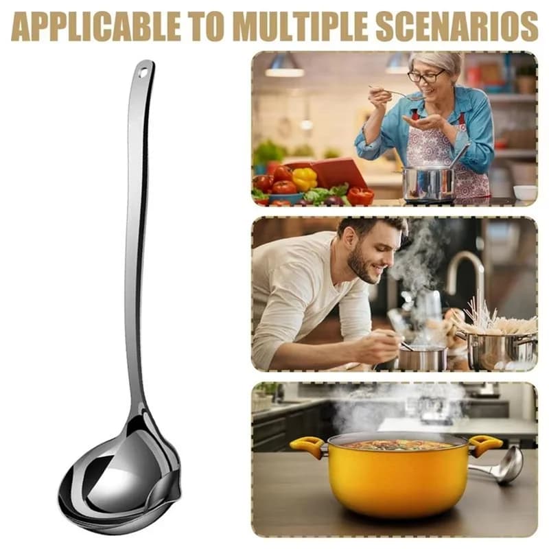 Séparateur d'huile louche à soupe piège à graisse en acier inoxydable longue cuillère passoire