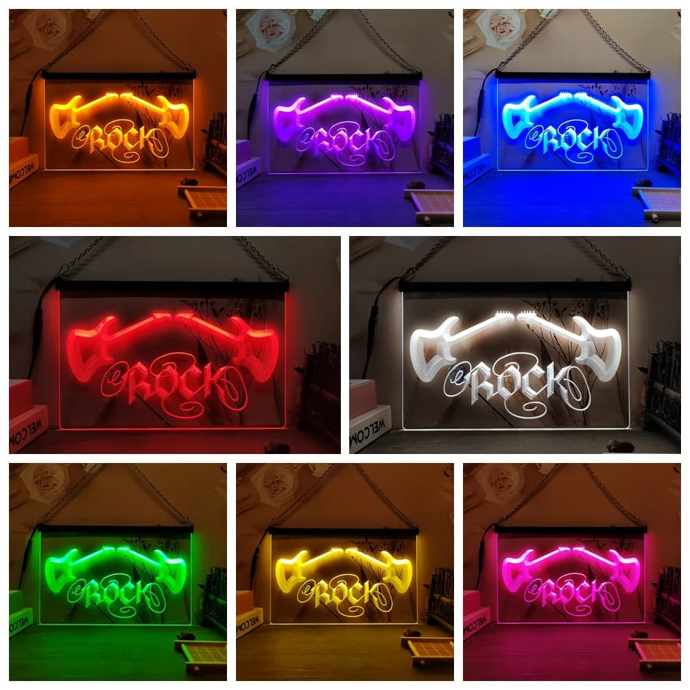 JERock N Roll TING IC STORE LED Neon Sign-3D Carimplantés Wall Art pour la maison