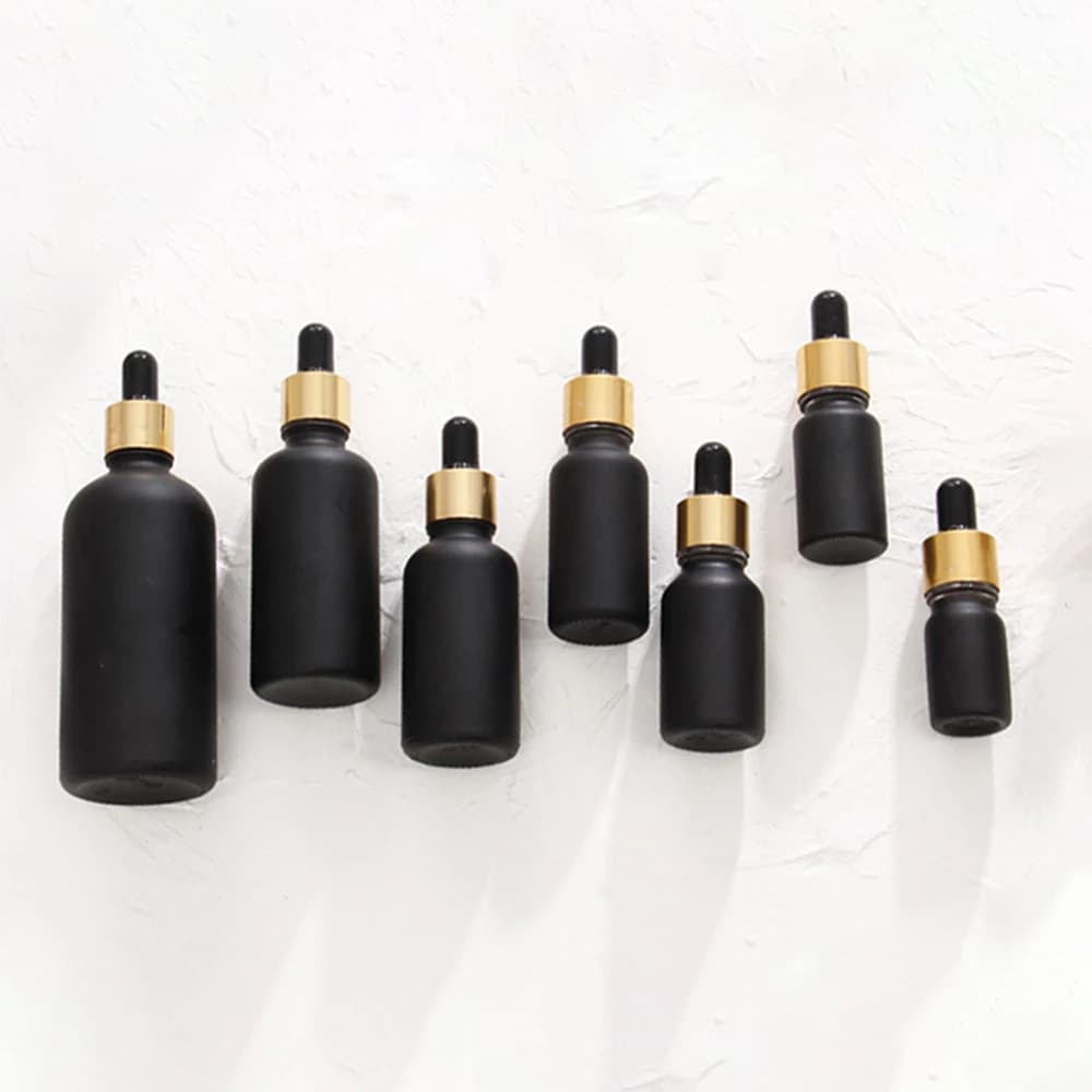 Bouteille compte-gouttes en verre de 10ml 30ml 50ml 100ml, bouteille d'huile Fine, gommage, évitement de la lumière noire, cosmétiques en verre, embouteillage séparé