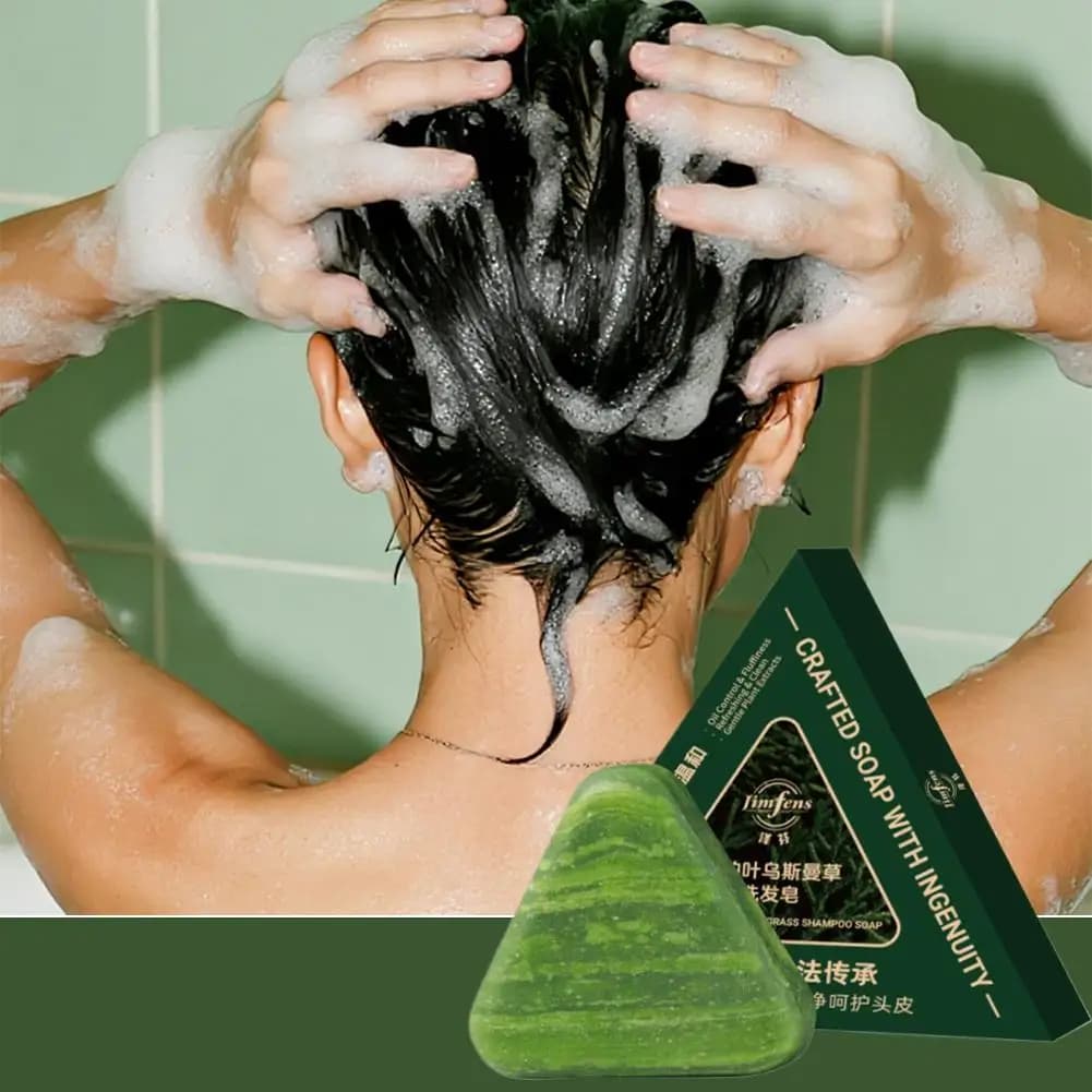 Usman herbe shampooing savon feuille de cyprès Polygonatum extrait de plante à base de plantes rafraîchissant propre huile contrôle et démangeaisons 120g