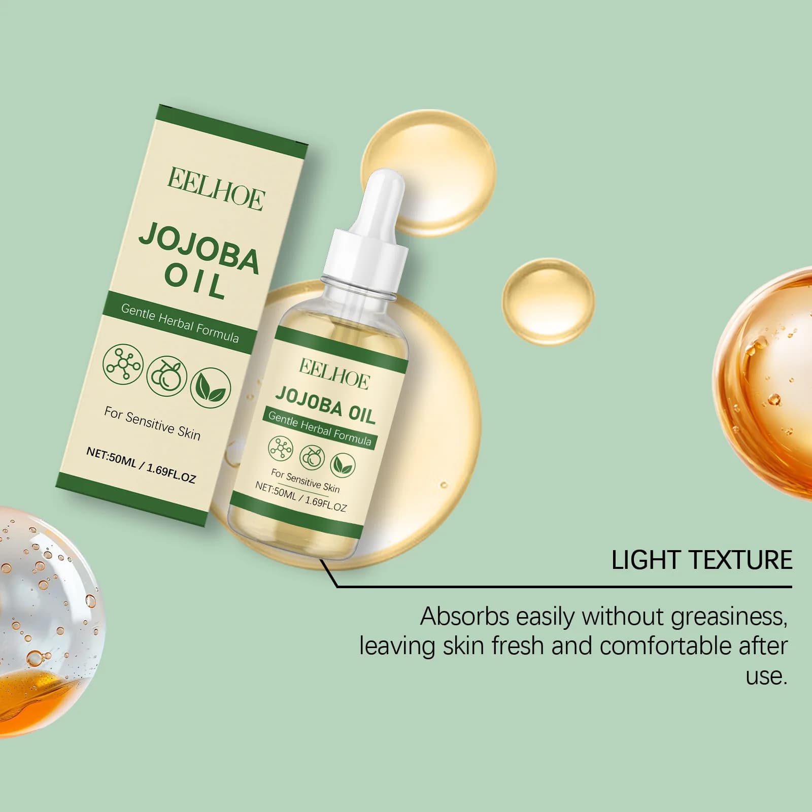 Huile de Jojoba 100% pure biologique pressée à froid, huile de massage corporelle naturelle, hydratante, anti-dessèchement, soin de la peau pour le visage, les cheveux et les ongles