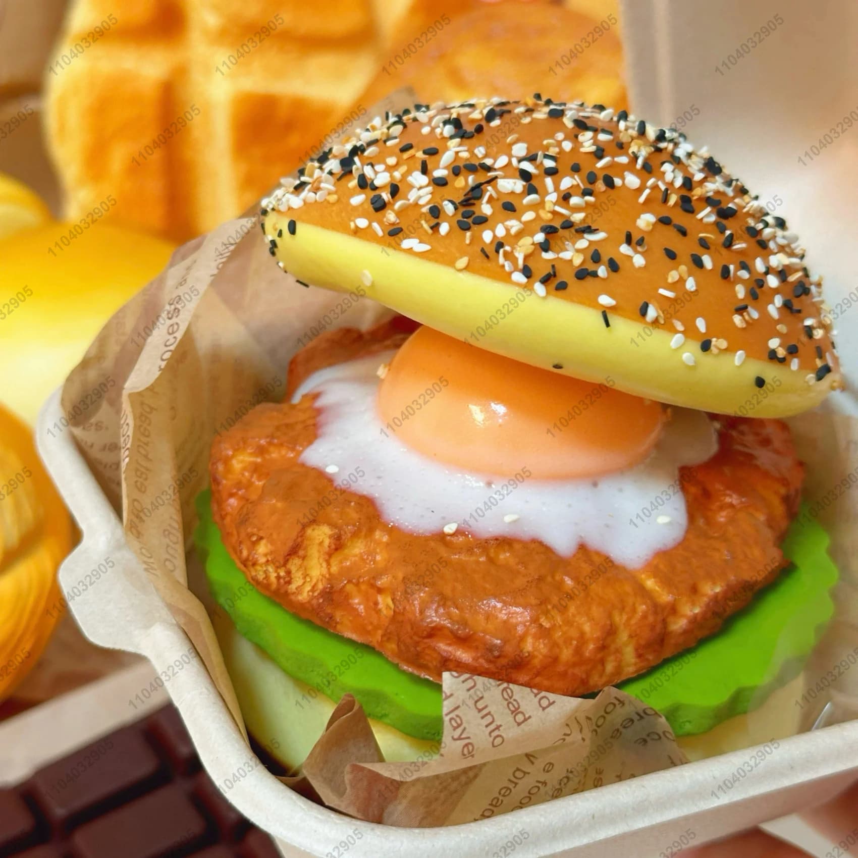 Big Burger Squishy Jouet à presser pour pain de hamburger de bœuf à montée lente - Jouet de relaxation des mains à libération du stress à rebond lent en couches