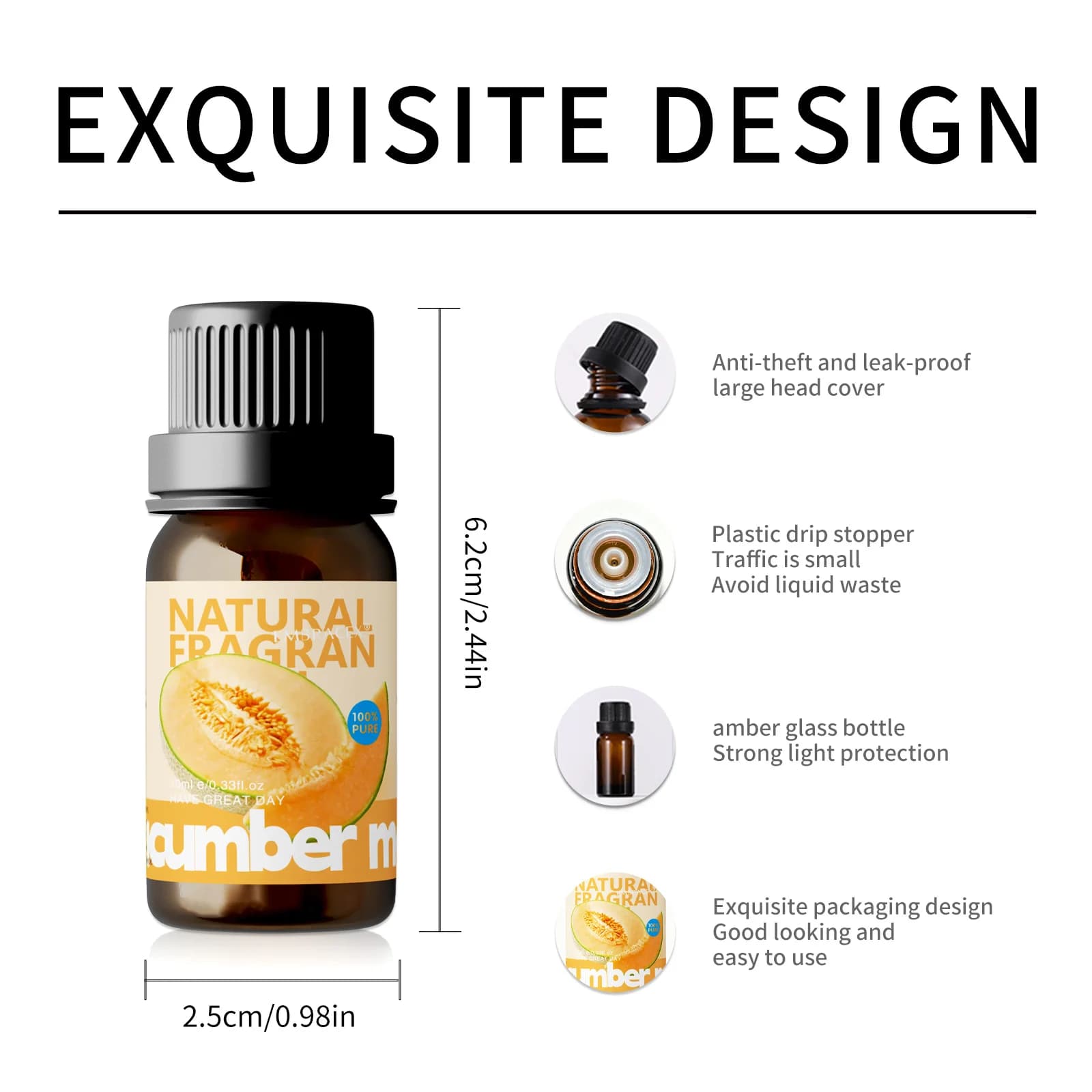 Huiles essentielles de concombre et de melon 10 ml, cadeaux amusants, diffuseur d'arômes, fabrication de bougies pour la famille ou les amis.
