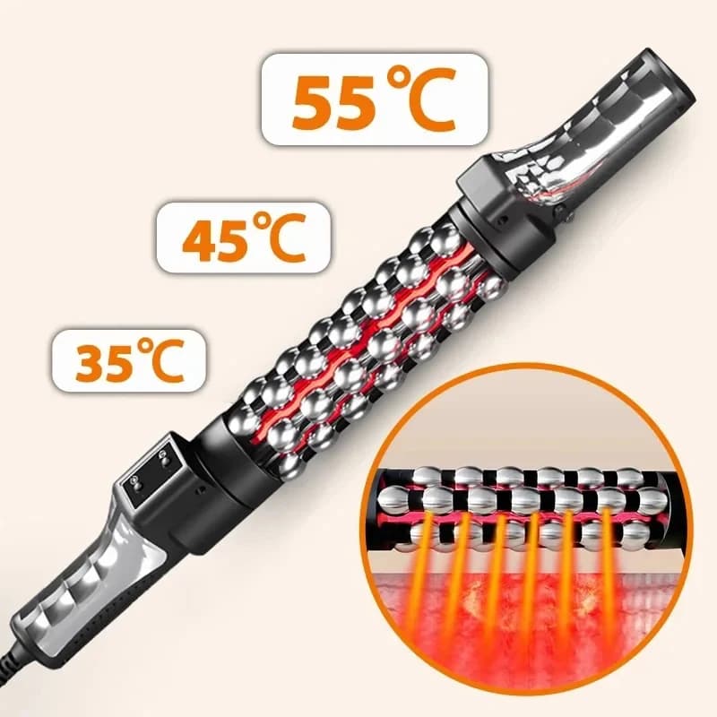 NOUVEAU Rouleau chauffant électrique pour la relaxation musculaire, massage rotatif à 360° avec lumière rouge, soulagement de la fatigue, bâton de massage amincissant pour le corps
