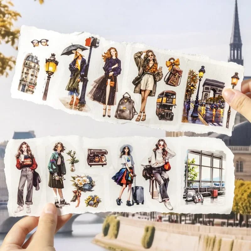 1 rouleau/3RoII voyage Original PET ruban thème paysage Collage Luna's Paris