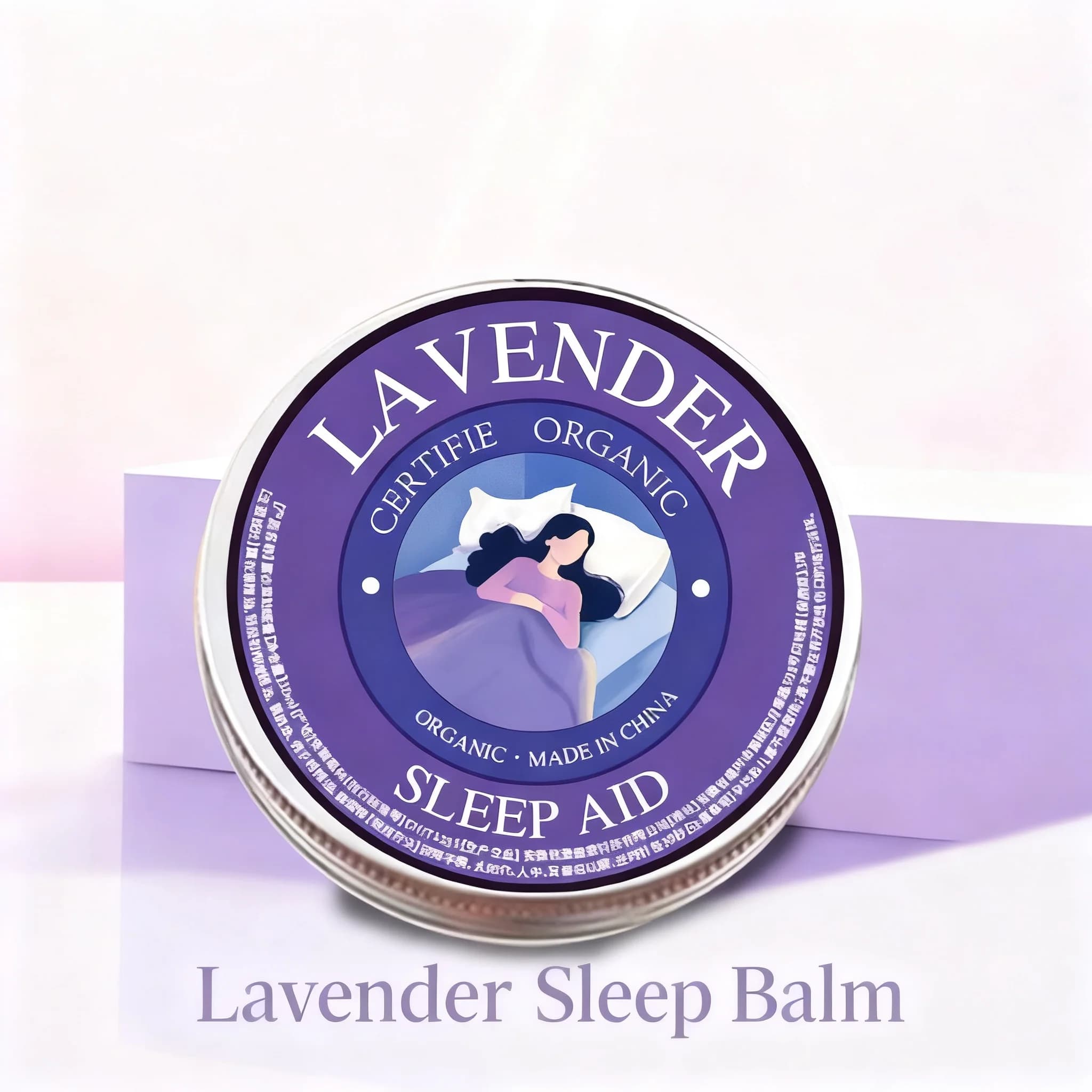 Baume Bio Apaisant à la Lavande pour le Sommeil, 30 ml, Mélange d'Huiles Essentielles Naturelles Calmantes avec Gingembre & Romarin, Boîte Portable pour la Relaxation