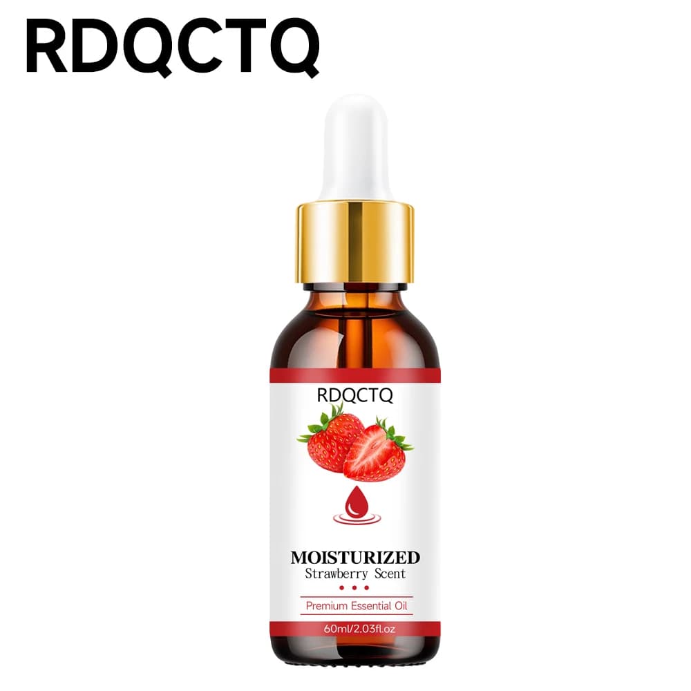Huile essentielle hydratante parfumée à la fraise - Huile de massage corporelle hydratante au parfum fruité pour les soins de la peau sèche SPA relaxant