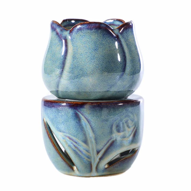 Brûleur d'encens en céramique, tulipe, huile essentielle, bougie, huile, accessoires de parfum de maison, décorations de maison