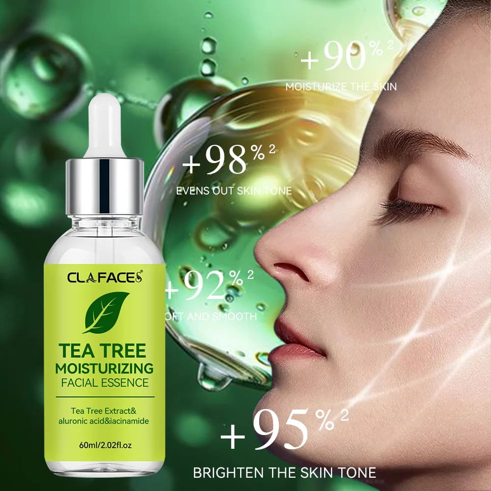YOUNGCOME Huile d'arbre à thé Essence pour le visage Serre la peau, blanchit et estompe les taches, adaptée à toutes les saisons