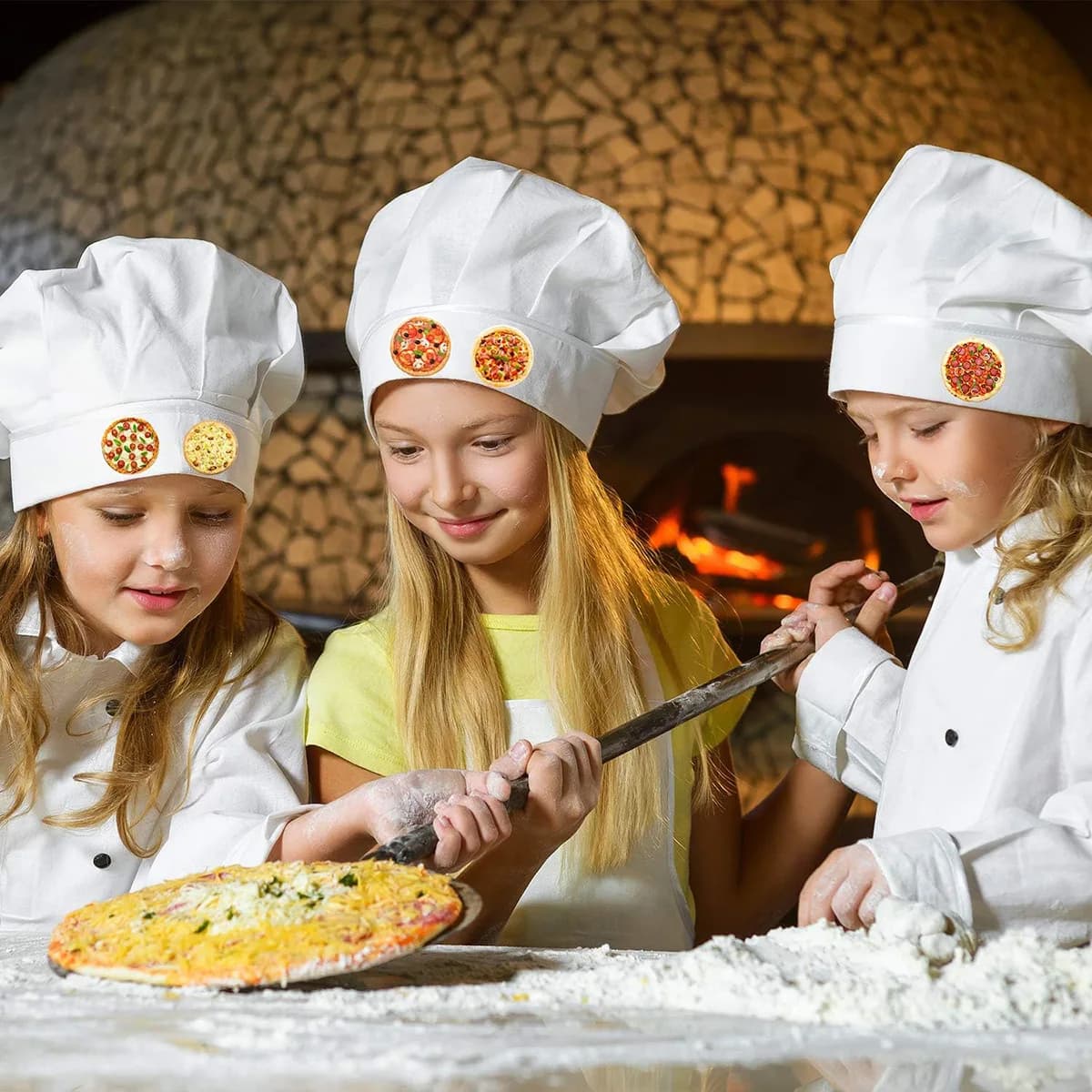 Rouleau d'autocollants pour pizza de 2,5 cm, 500 pièces, délicieux autocollants sur le thème de la cuisine italienne pour les fêtes d'enfants, le scrapbooking et les cadeaux de récompense