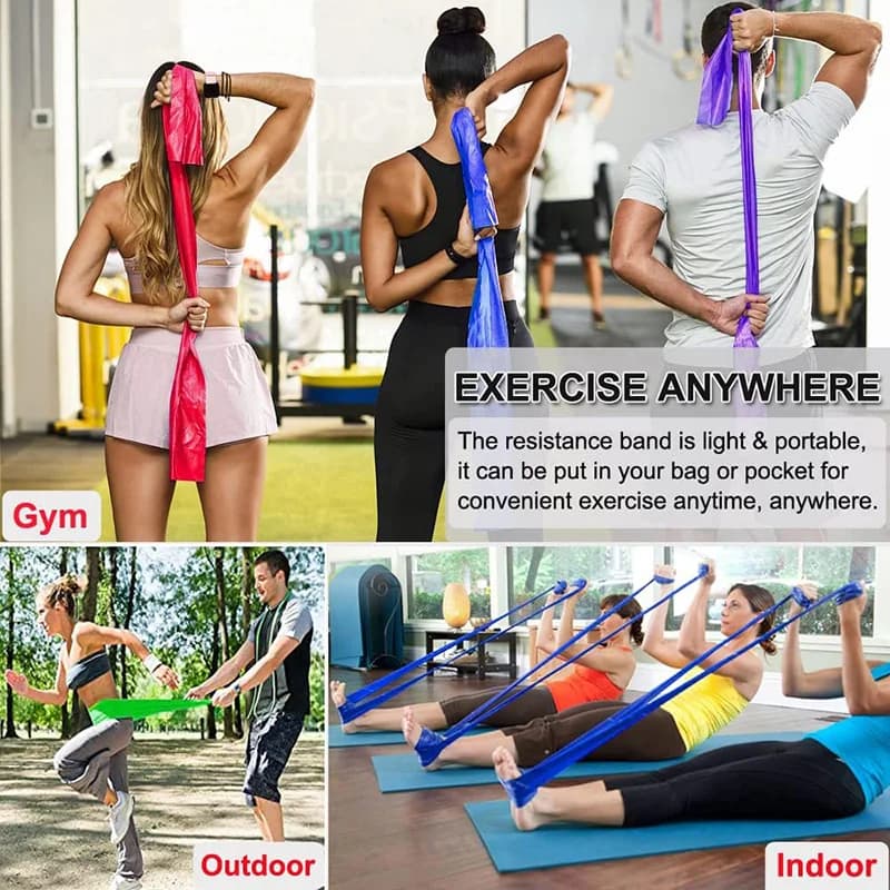 4 pièces bandes de résistance exercice bande élastique Fitness entraînement Yoga Pilates récupération physiothérapie étirement musculation