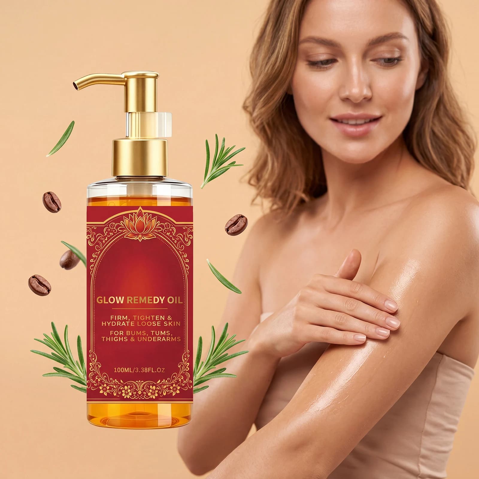 Huile corporelle raffermissante Glow Remedy : Hydrate la peau sèche et flasque