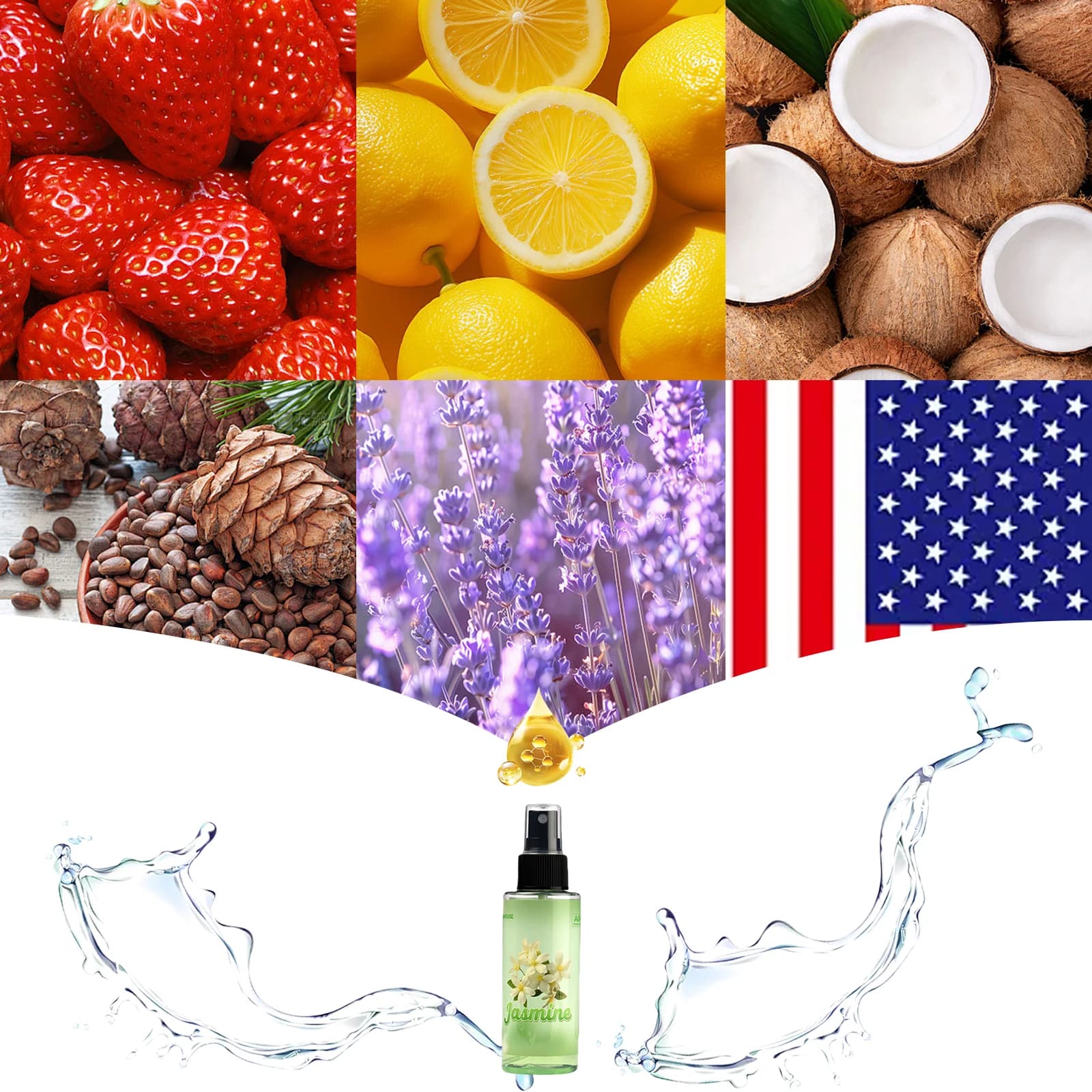 Désodorisant pulvérisé à la main parfumé au JASMINE 100 ml – Spray pour voiture