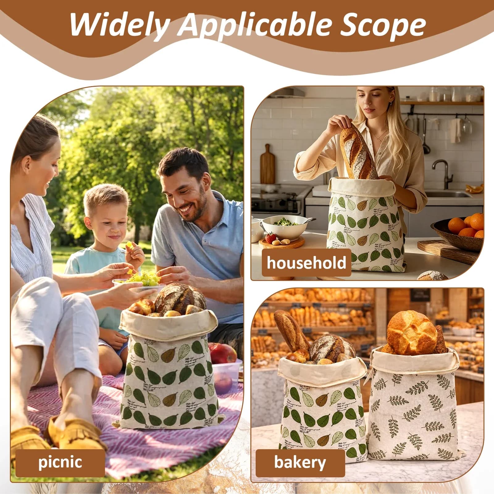 Sacs à pain en lin et cire d'abeille, réutilisables, de qualité alimentaire, pour sandwichs, pour conserver la fraîcheur du pain, pour pain à la levure maison, 2 pièces