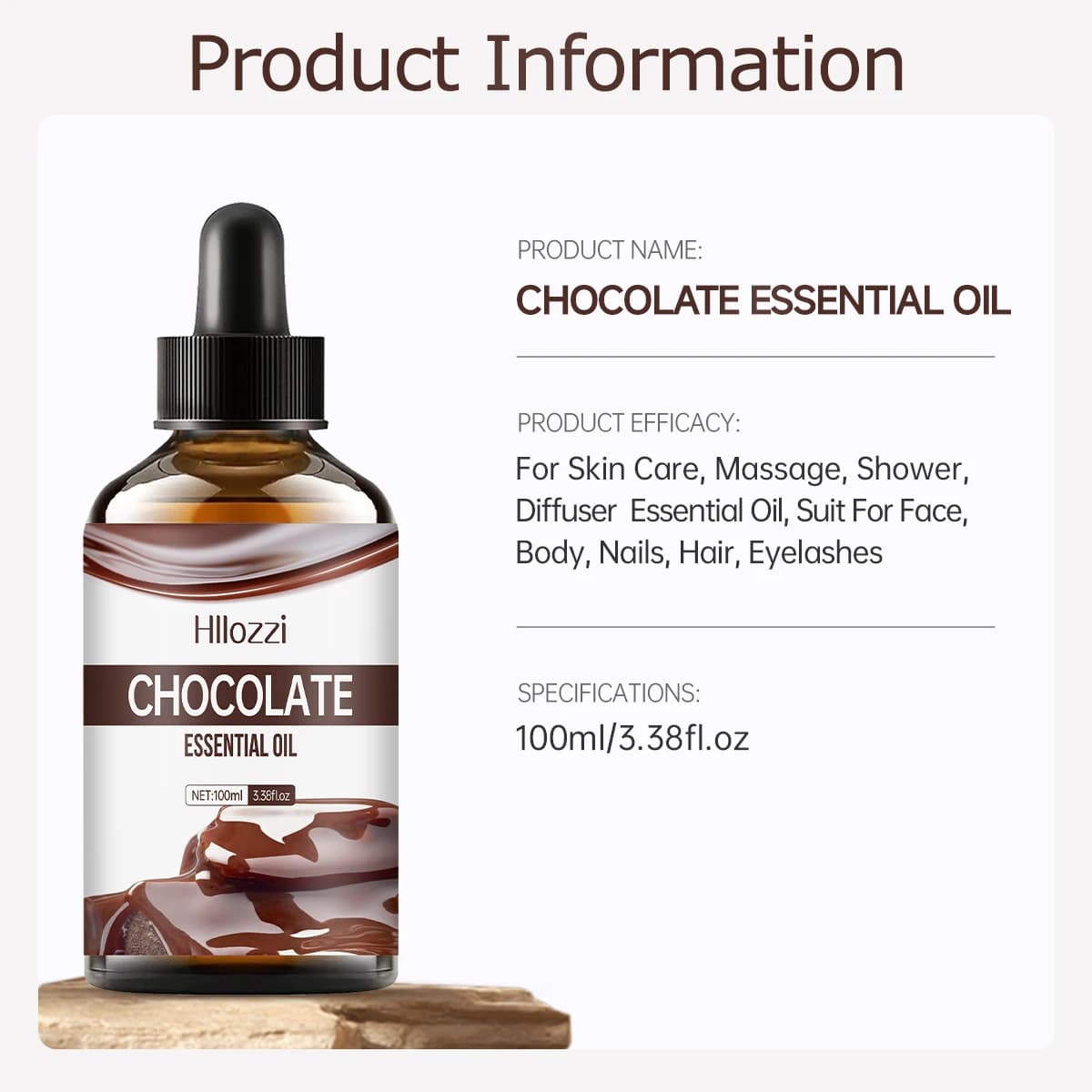 HUILE ESSENTIELLE DE CHOCOLAT Convient pour les soins quotidiens de divers types de peau, procure des effets hydratants pour les peaux sèches